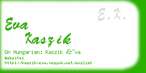 eva kaszik business card